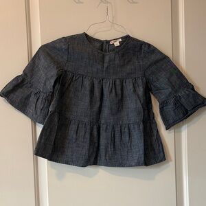 Girls Chambray Bell Sleeve Top